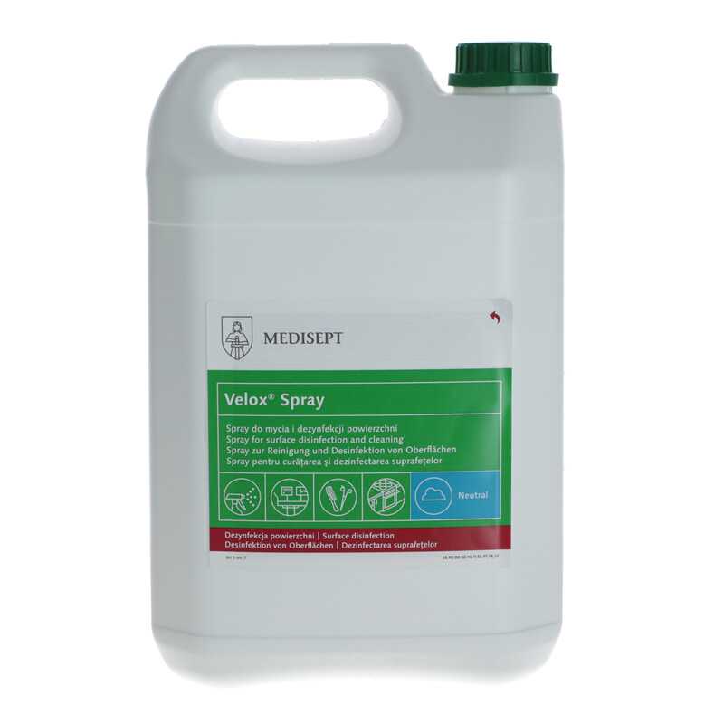 Professzionális felületfertőtlenítő Velox Spray Neutral, 5 l