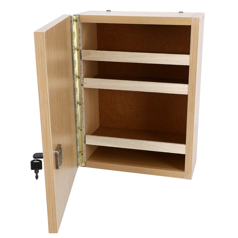 Falra szerelhető barna színű fából készült elsősegélydoboz-TÖLTET NÉLKÜL